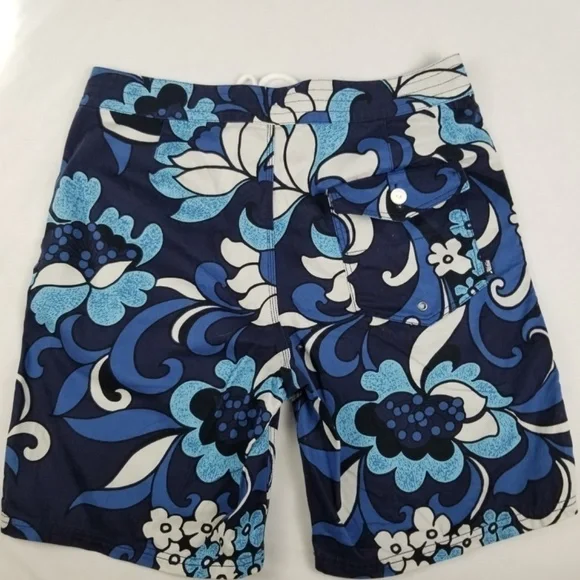 HOBIE BY HURLEY-  Men’s Size 32 Hybrid COTTON WALK/BOARD SHORTS- Floral Blue - Picture 10 of 14